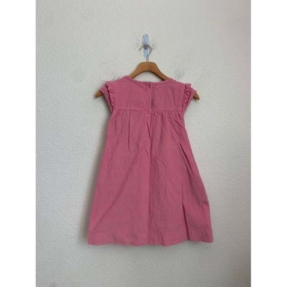 Mini Boden Dress Corduroy Ruffle Sleeve Floral Lining Pink Kids 7-8Y 128cm - Picture 7 of 8